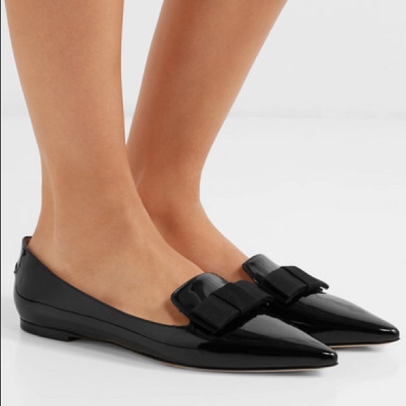 Jimmy Cho Patent Gala Loafers in Black - Picture 1 of 8
